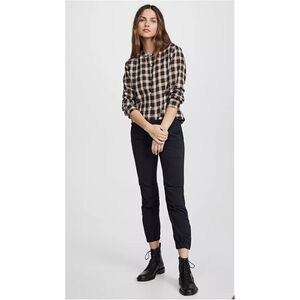 Nili Lotan French Military Pants Size 2 Cargo Jogger Black Cotton Zip Ankles